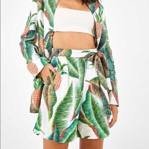 Farm Rio Forest Palm Linen Shorts